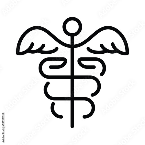 Caduceus icon line vector design in trendy style