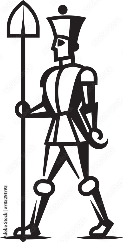 Gallant Sentinel Shield and Spear Vector Illustration Gallant Sentinel Shield and Spear Vector Illustration