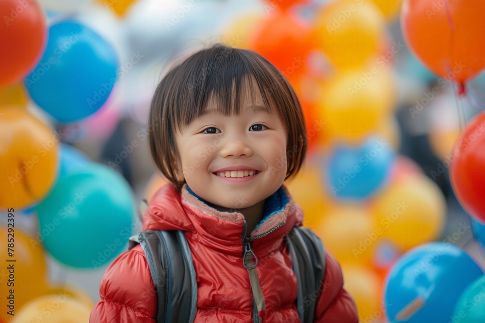 Greeting card for Children's Day children having fun at the holiday. Joyful children