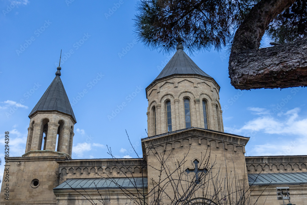 The Armenian Orthodox Church in Derbent. The walls of the ancient church are made of.hewn shell stone. The church building is cross-domed. Religion and culture of people in the past centuries.