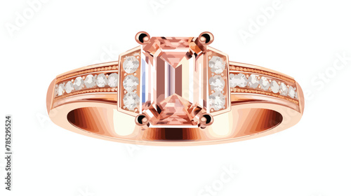 Rose Gold Engagement Ring featuring Morganite and diamond 