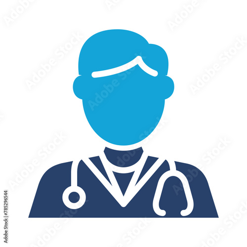 male doctor icon solid vector design in trendy style