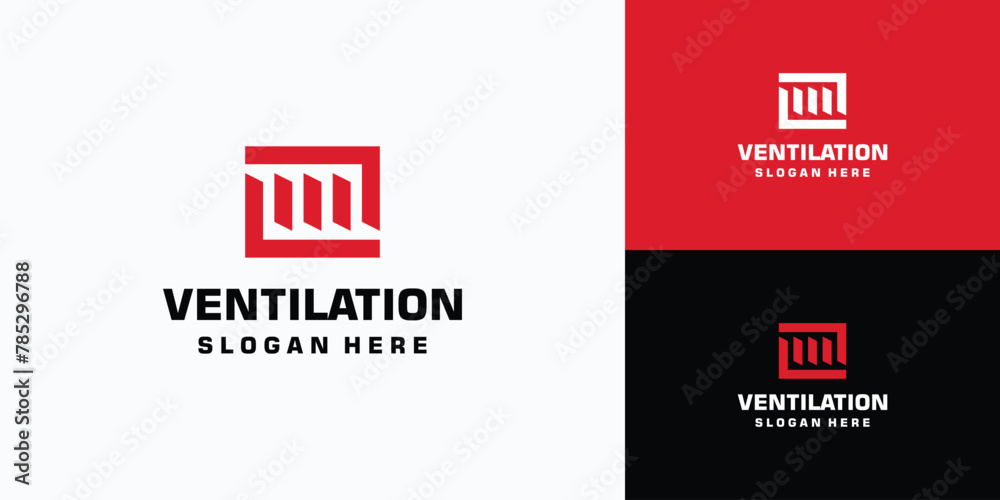 Ventilation cavity vector logo design in modern, simple, clean and abstract style.
