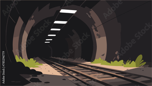 train in the tunnel vector