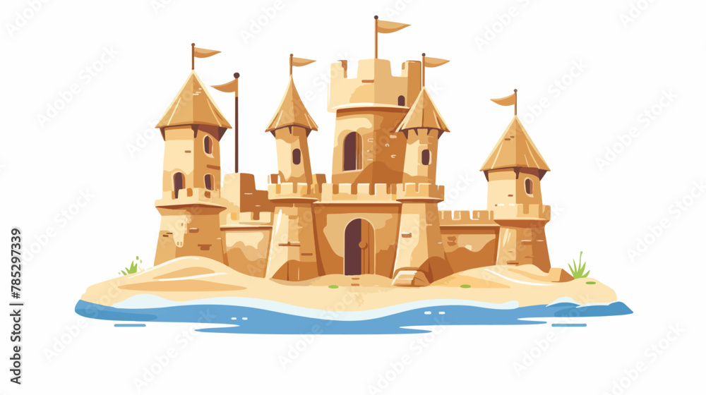 Sand Castle Icon Vector  Summer Holiday Illustration