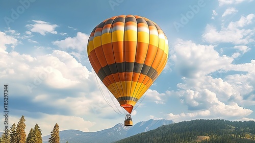 Hot air balloon flying ai generated image