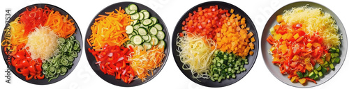 grated summer vegetables on a gray plate top view photo