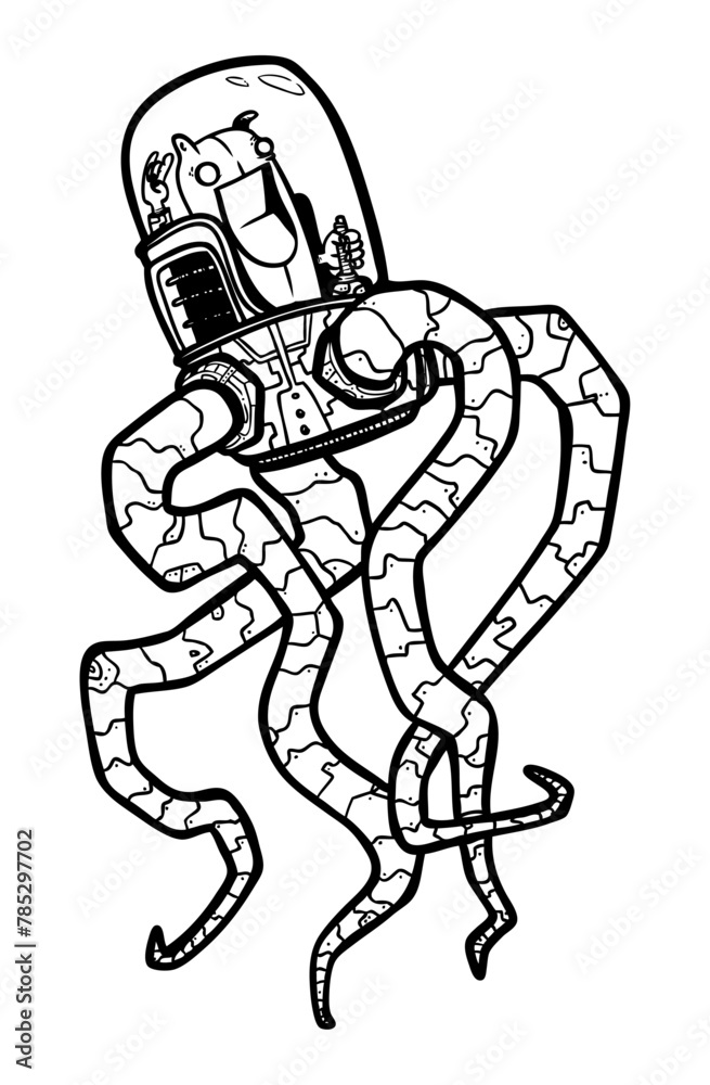 Fototapeta premium vector illustration of alien cartoon