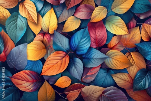 Autumn Colorful Fall Leaves Seamless Background