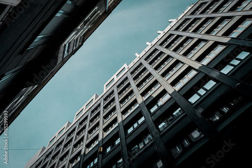 Low angle view of modern buildings against sky