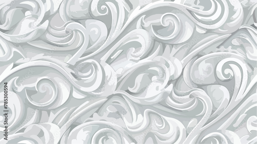 Seamless gray background with swirls Flat vector isolated