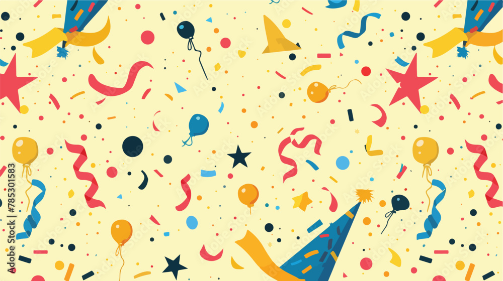 Seamless pattern party or celebration with yellow background