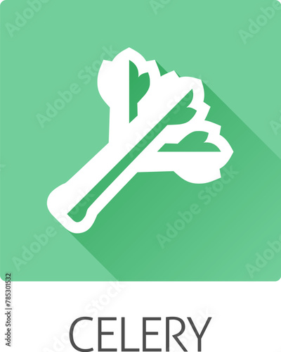 Celery vegetable food stylised icon concept. Possibly an icon for the allergen or allergy.