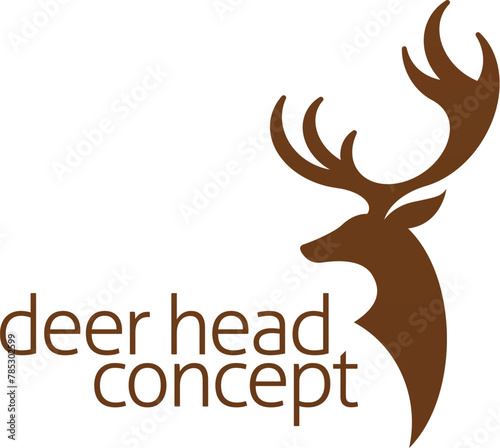 A deer stag buck dear animal head icon mascot sign design concept symbol illustration