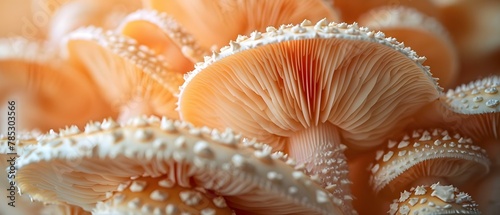 Mushroom Gills Symphony: A Study in Organic Textures. Concept Organic Textures, Mushroom Anatomy, Nature Photography, Macro Study, Fungi Fascination