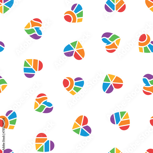 Colorful never ending pattern with colors and symbols of lgbt community. LGBTQI+ flat vector illustrations for fabric print and other (ID: 785304326)