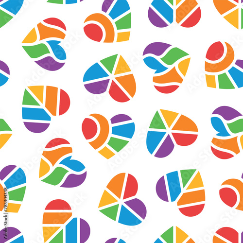 Colorful never ending pattern with colors and symbols of lgbt community. LGBTQI+ flat vector illustrations for fabric print and other (ID: 785304348)