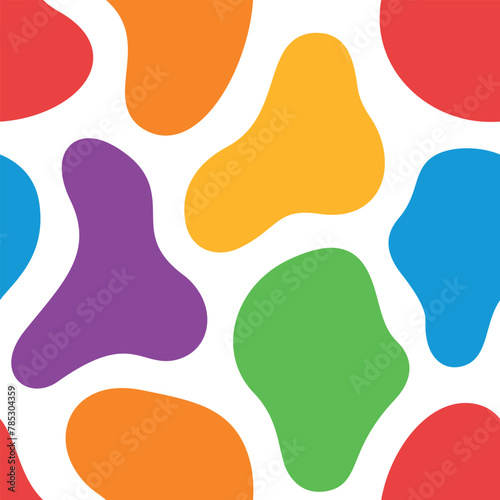 Colorful never ending pattern with colors and symbols of lgbt community. LGBTQI+ flat vector illustrations for fabric print and other (ID: 785304359)