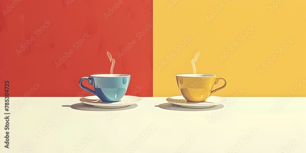 Fototapeta premium Business Person Struggling to Choose Coffee or Tea Beverage Dilemma