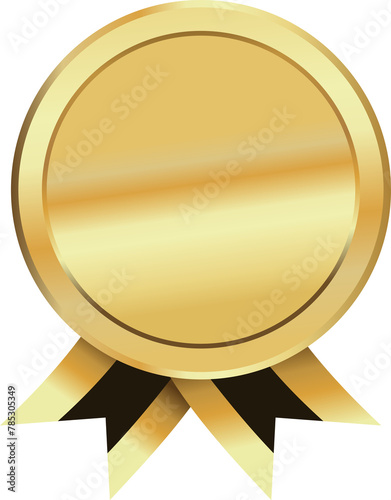 Luxury golden badge with ribbon