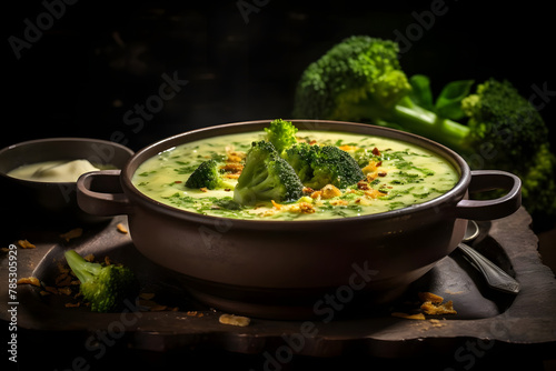 Broccoli and Cheese Soup, Creamy and comforting soup with tender broccoli and melted cheese