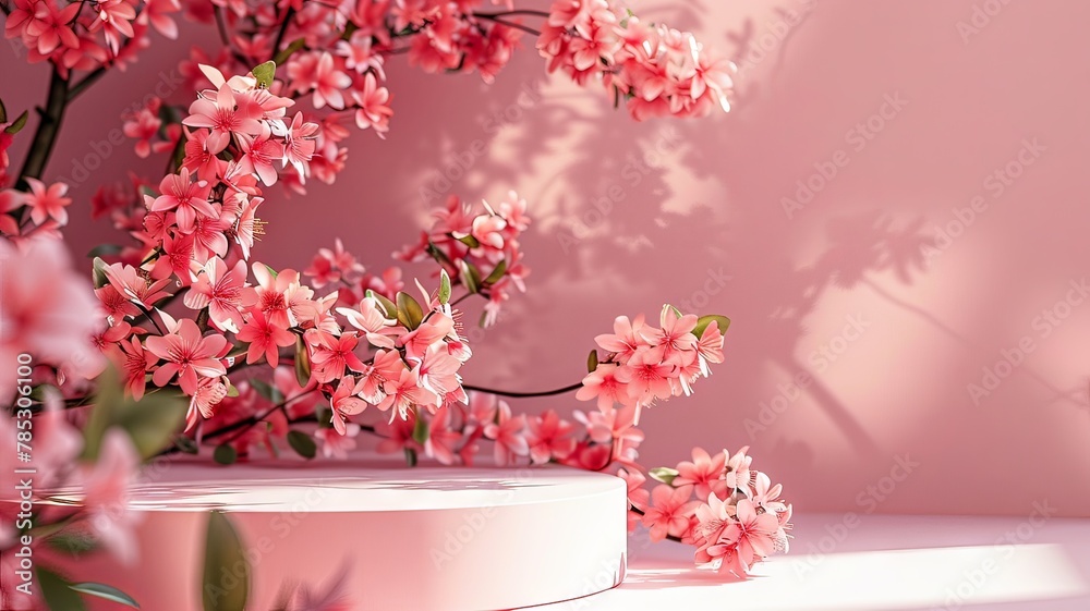 Spring Flower 3D Podium in Pink with Floral Background
Spring Flower 3D Podium in Pink with Floral Background