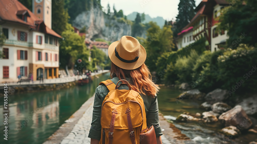 Tourists explore a beautiful foreign city