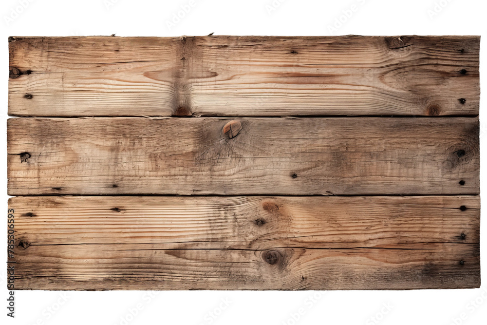 Naklejka premium The Whispering Wood: A Close-Up of Rustic Wooden Plank Wall. On a White or Clear Surface PNG Transparent Background.
