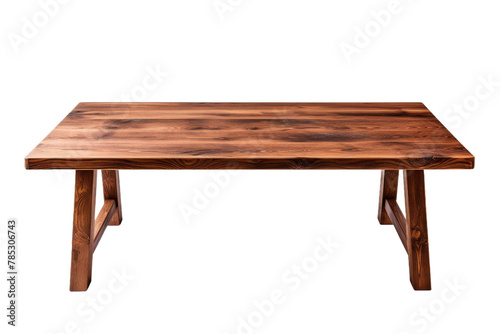 A Symphony of Wood: A Tables Elegance on a Blank Canvas. On a White or Clear Surface PNG Transparent Background.