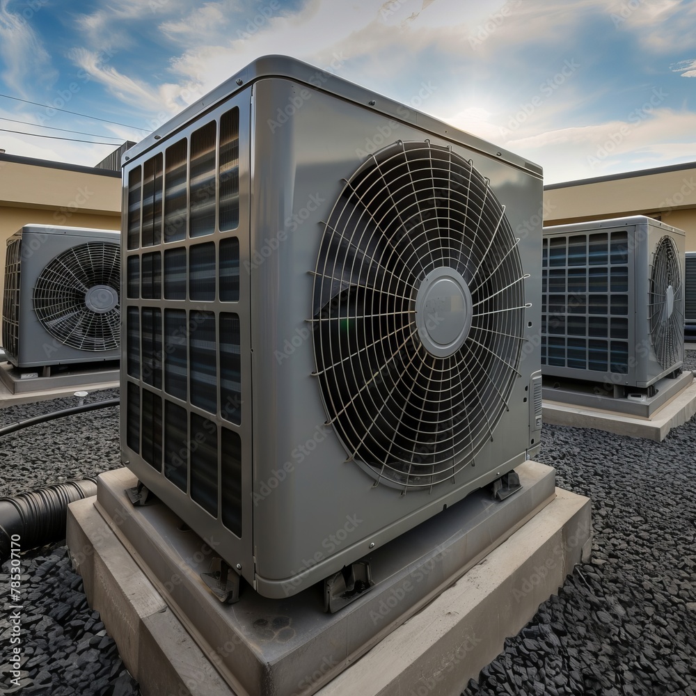 Group of Air Conditioners on Roof Group of Air Conditioners on Roof