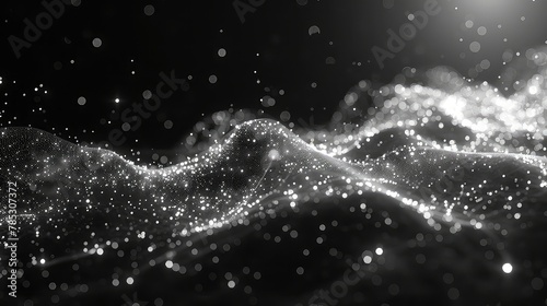 abstract digital particles futuristic wave bokeh background