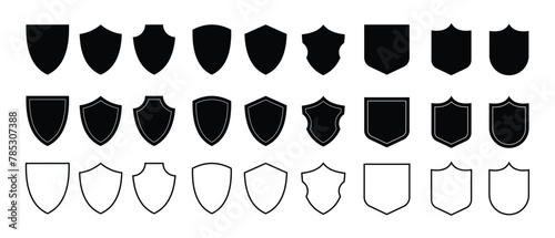Shield icons collection isolated. Stock vector stock illustration