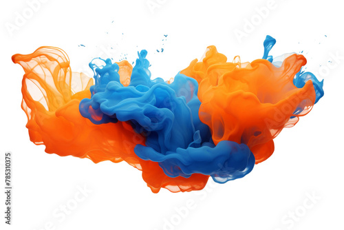 Transcendent Dance of Blue and Orange Elixirs. On a White or Clear Surface PNG Transparent Background.