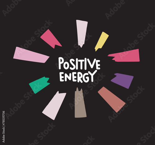 positive energy illustration for tshirt printing  © ISHI