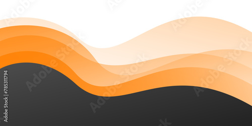 Gray and orange wave modern background with white space for text and message. template design	