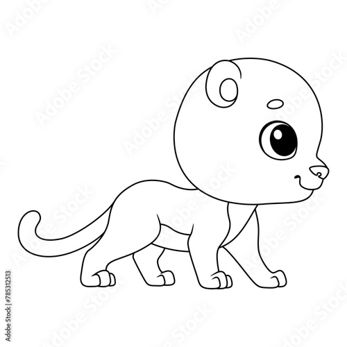 Cartoon vector illustration of panther coloring page