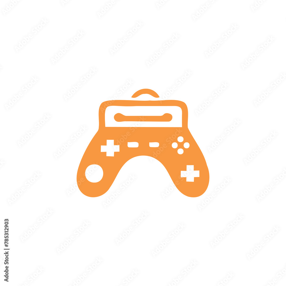 Orange and White Illustration of Gamepad Icon Orange and White Illustration of Gamepad Icon