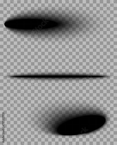 Set of shadows. Shadows of different shapes. A set of six different eyeshadows. photo