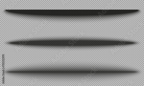 A set of shadows in the form of lines. The set contains three shadows.