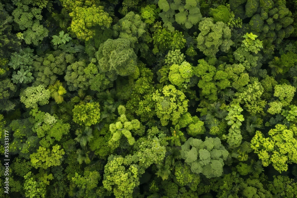 Dense Tropical Rainforest Canopy From Above