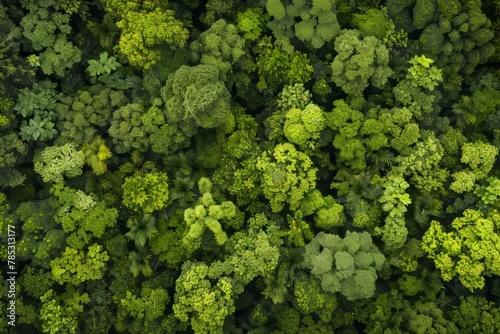 Dense Tropical Rainforest Canopy From Above