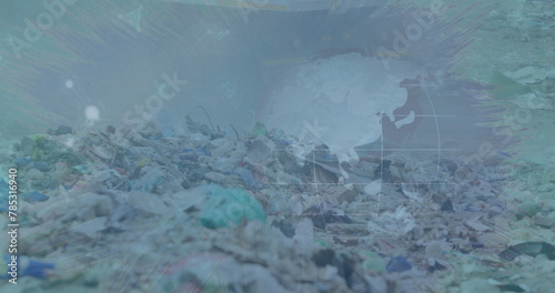 Image of data processing over rubbish dump