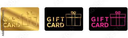 Loyalty card, incentive gift, collect bonus, earn reward, redeem gift, win present, vector mono line icon, linear illustration, outline design