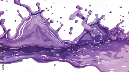 Splash of thick purple liquid. Flat vector isolated o