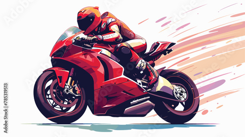 Sportbike racer riding fast vector illustration desig photo