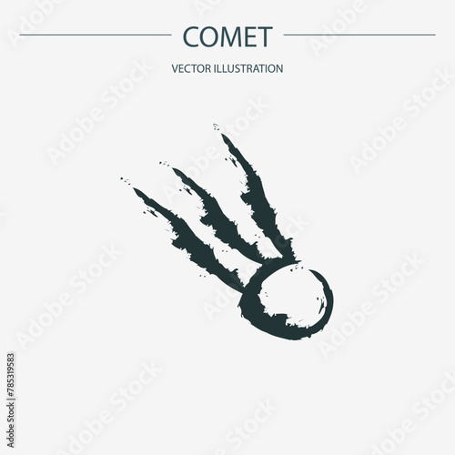 Astrological designations, aspects for astrologer. the meaning of the planets, study of astrology. Vector pictogram elements constellation illustration for ancient alchemy: comet
