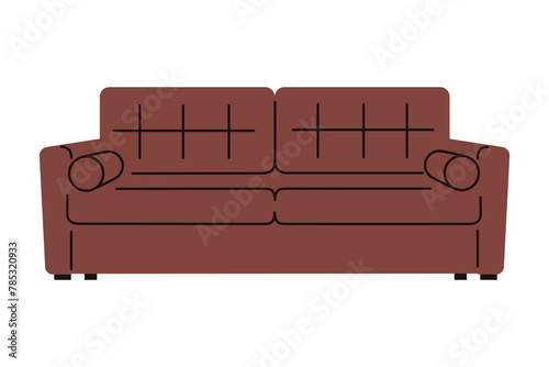 Comfortable stylish modern sofa.Furniture for home,interior, apartment.Sofas for living room,modern.Flat vector illustration isolated © Анна Безрукова