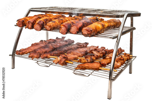 Culinary Delight: Array of Meats and Sausages. On a White or Clear Surface PNG Transparent Background.