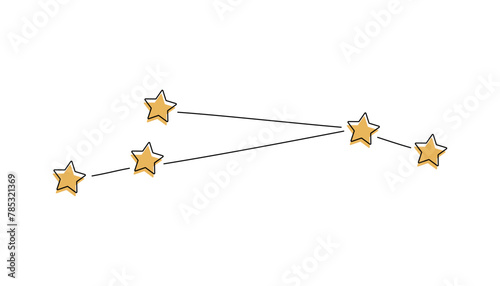 Cancer constellation map. Vector illustration.