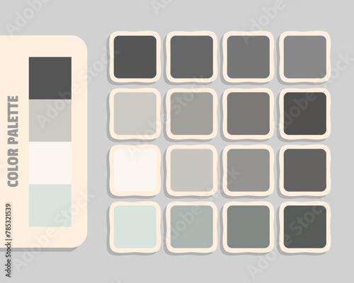 dimgray silver seashell gainsboro color palette, rgb colors matching, harmonious colours catalog